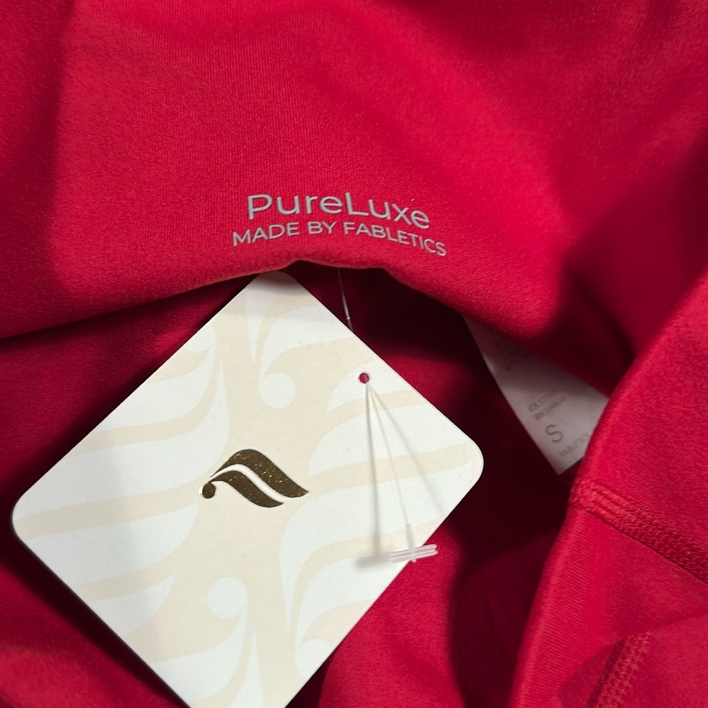 NWT- Fabletics PureLuxe HW Pocket Full length Leggings -HOLLY BERRY (27”) New !! - Picture 6 of 11